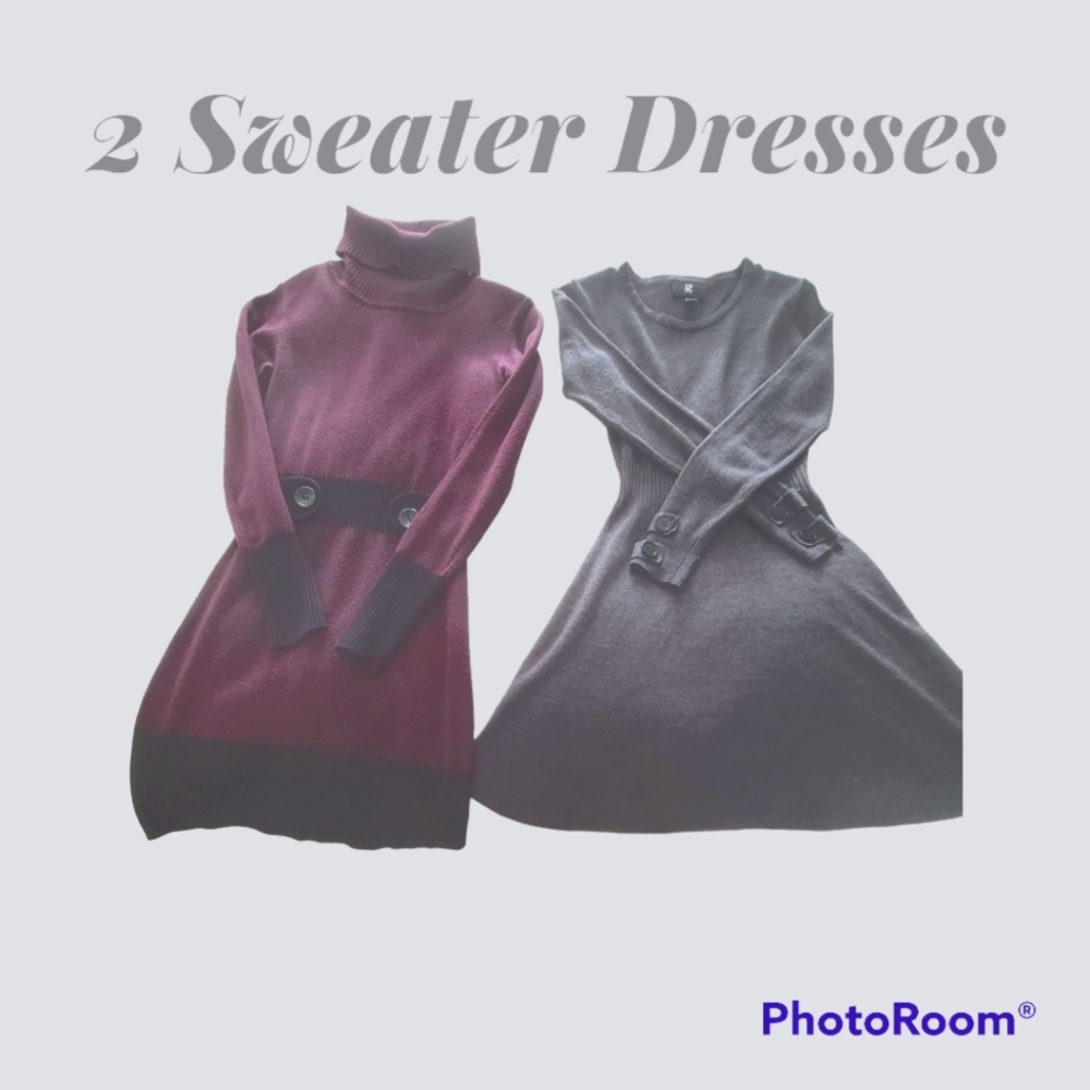 2 Long Sleeve Sweater Dresses